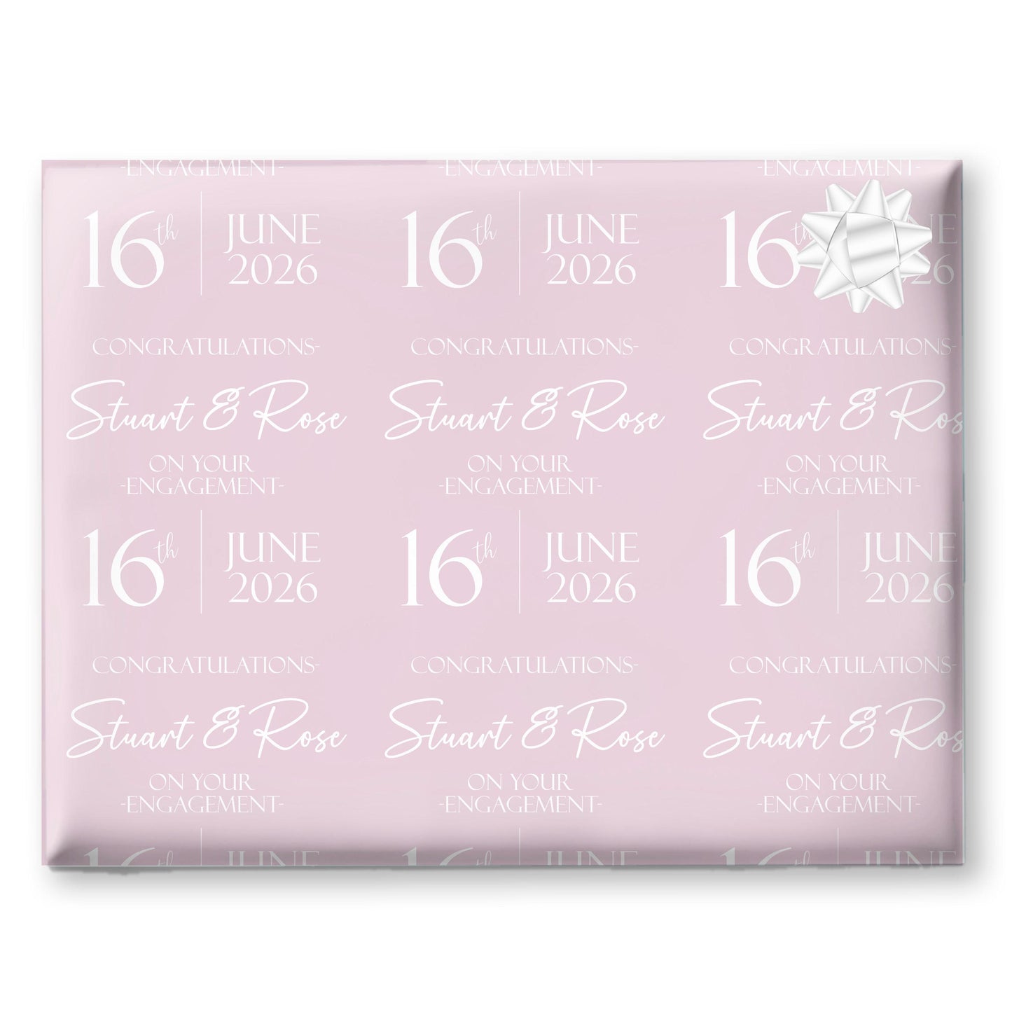 Personalised Engagement Wrapping Paper, Custom Celebration Gift Wrap