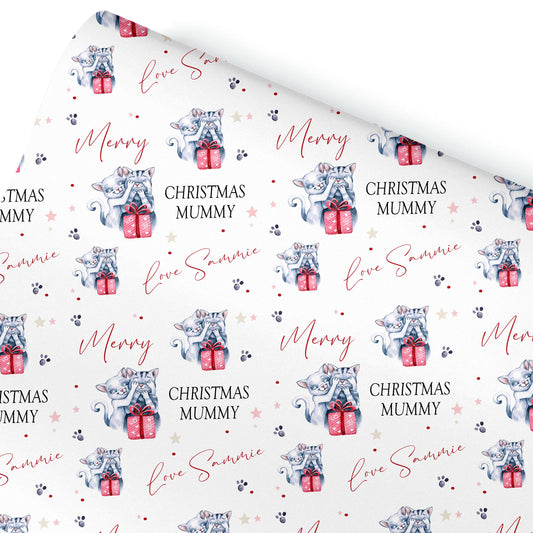 Personalised Cats Gift Wrap | Personalised Christmas Wrapping Paper | Personalised Gift Wrap | Fun Gift Wrap,