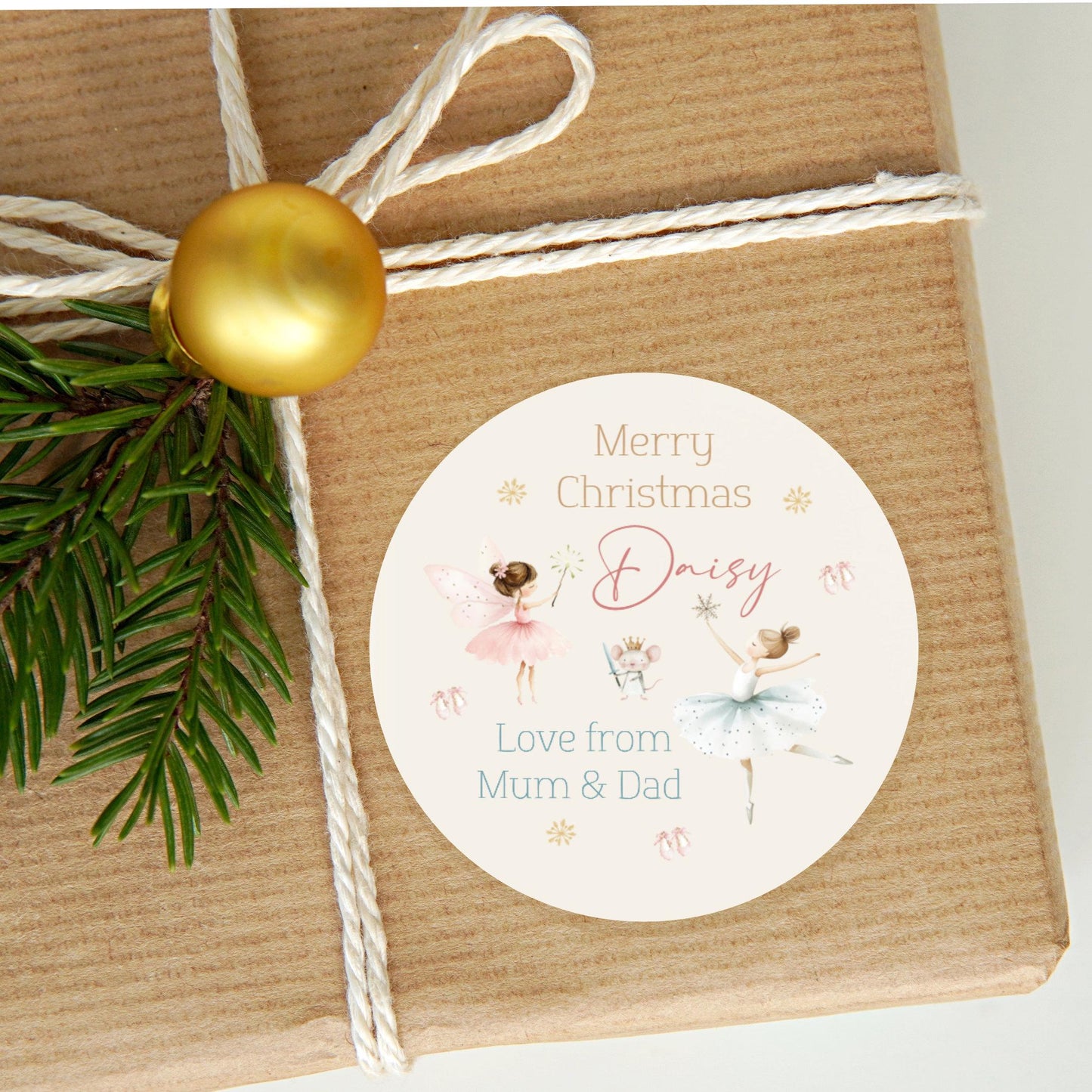 Personalised Christmas Stickers Labels For Wrapping Gifts, Name Tag, Girls