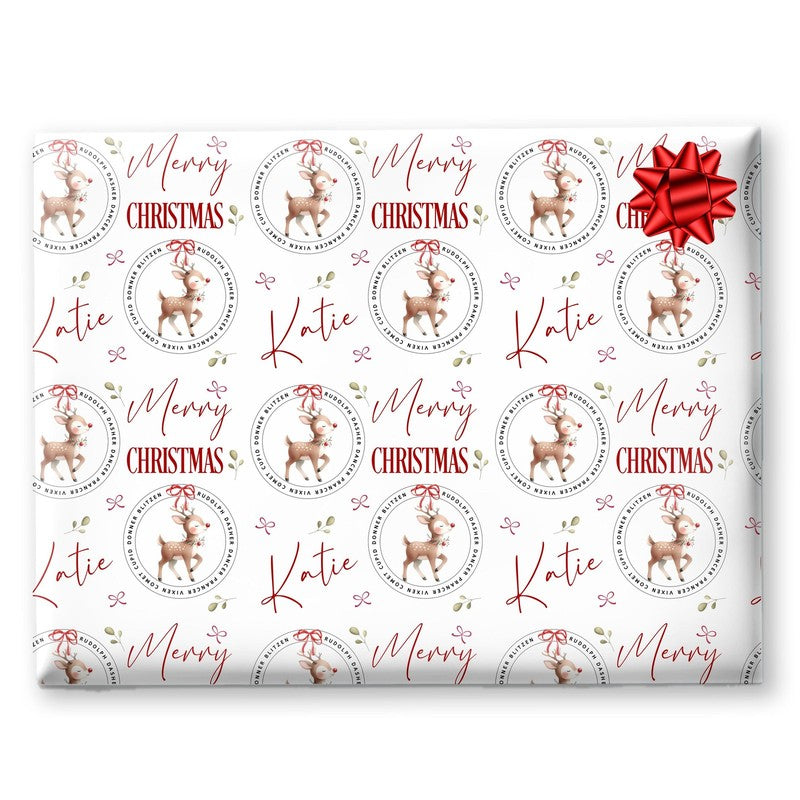 Christmas wrapping paper for children, Rudolph gift wrap