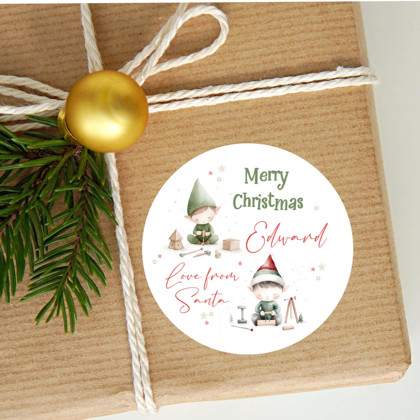 Personalised Christmas Stickers Labels For Wrapping Gifts, Name Tag