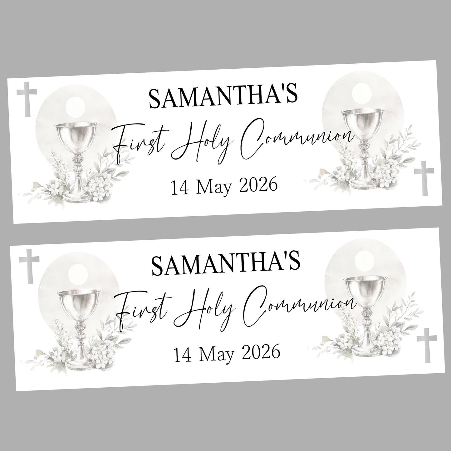 Personalised First Holy Communion Banner, Baptism Confirmation Party Decor