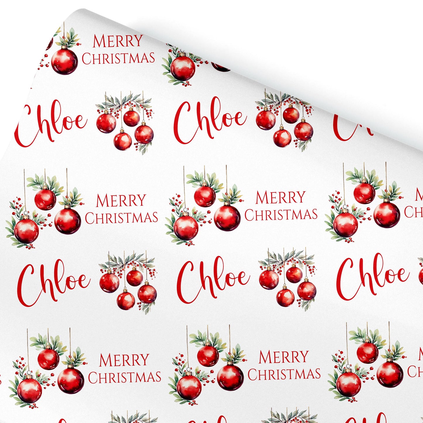 Personalised Gift Wrap | Personalised Christmas Wrapping Paper | Personalised Gift Wrap | Fun Gift Wrap | Christmas Baubles
