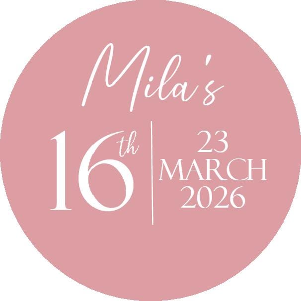 Personalised Watercolour Birthday Stickers for Party Bags