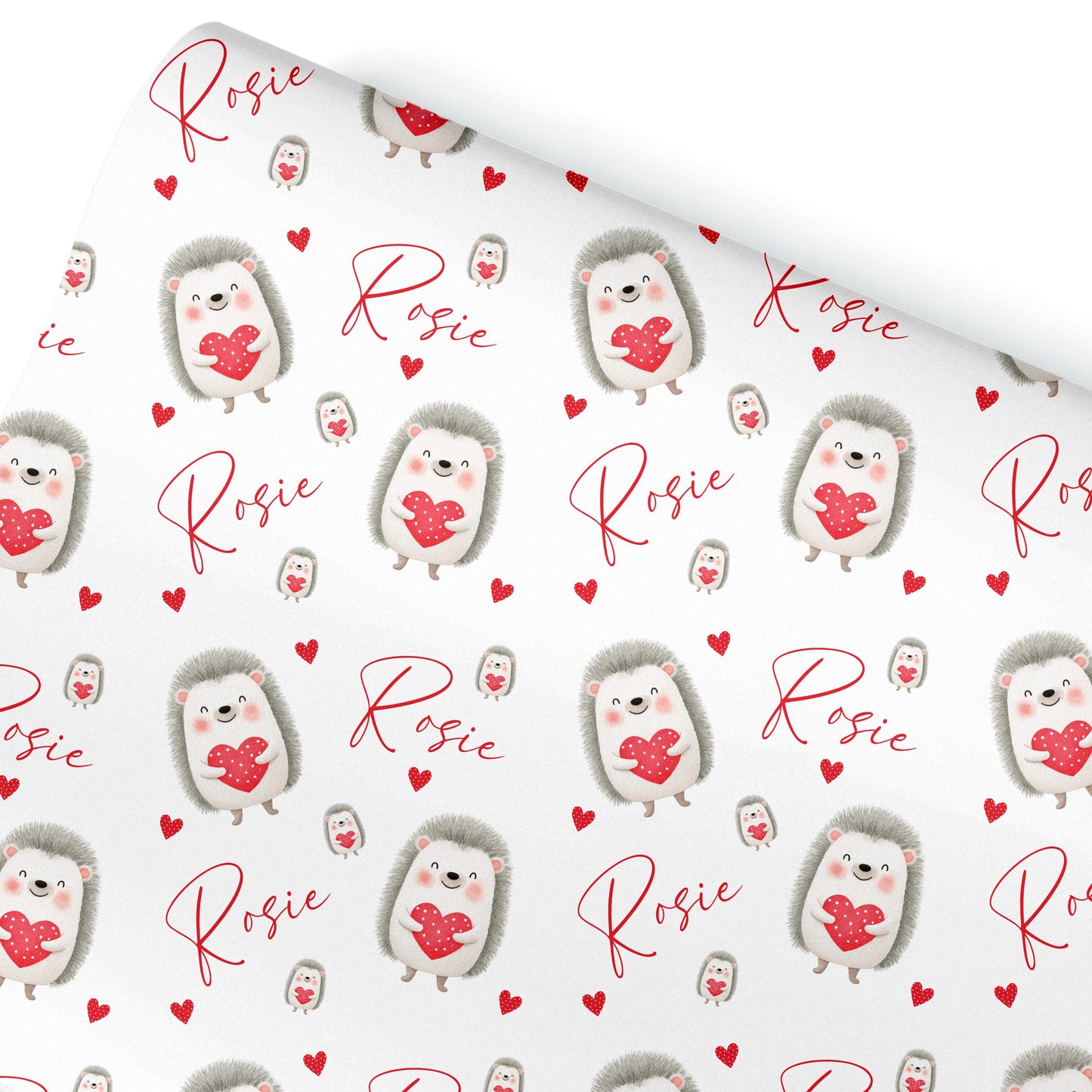 Personalised Valentines Wrapping Paper, Hedgehog gift wrapping, Valentines Gifts, Birthday wrapping paper, Anniversary wrapping paper