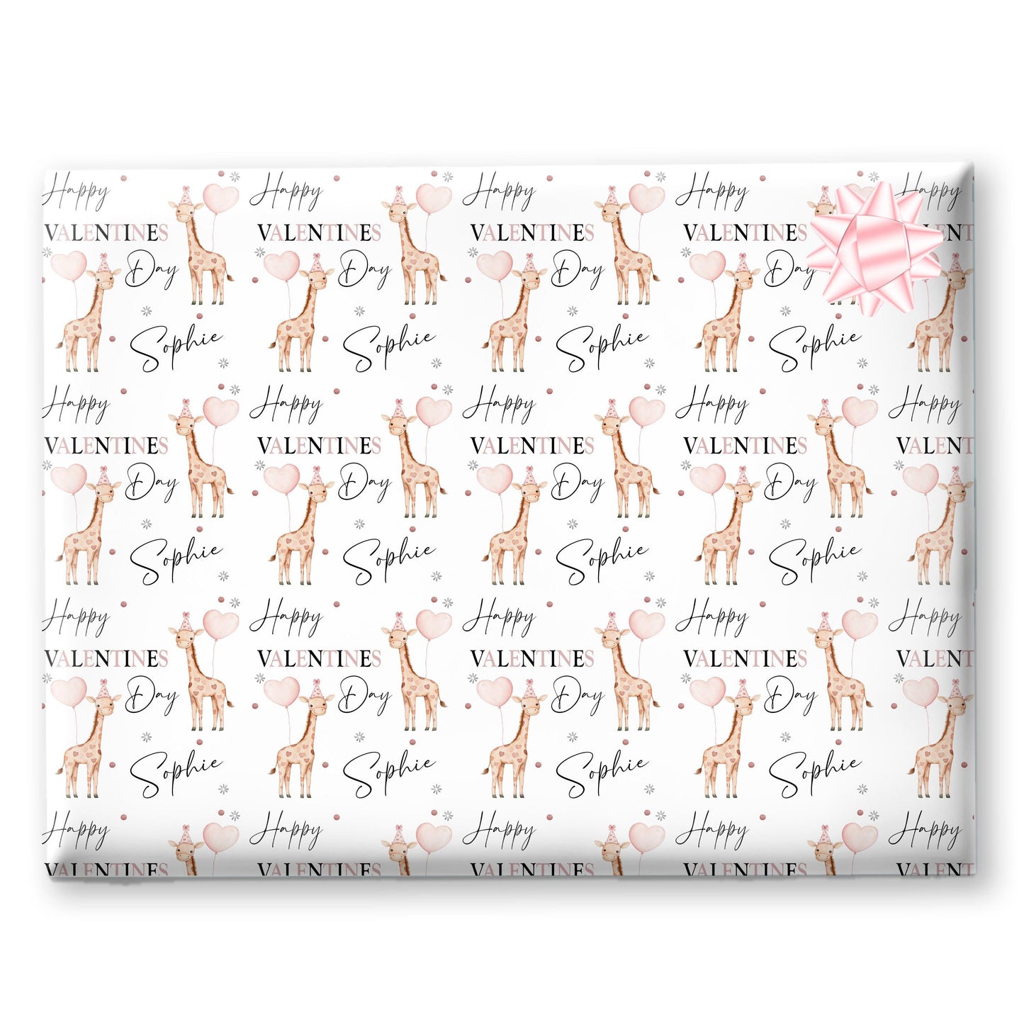 Personalised Giraffe  Wrapping Paper, Custom Gift Wrap for Kids & Baby Birthday Baby Shower and Kids Gift Wrap Christening wrapping paper