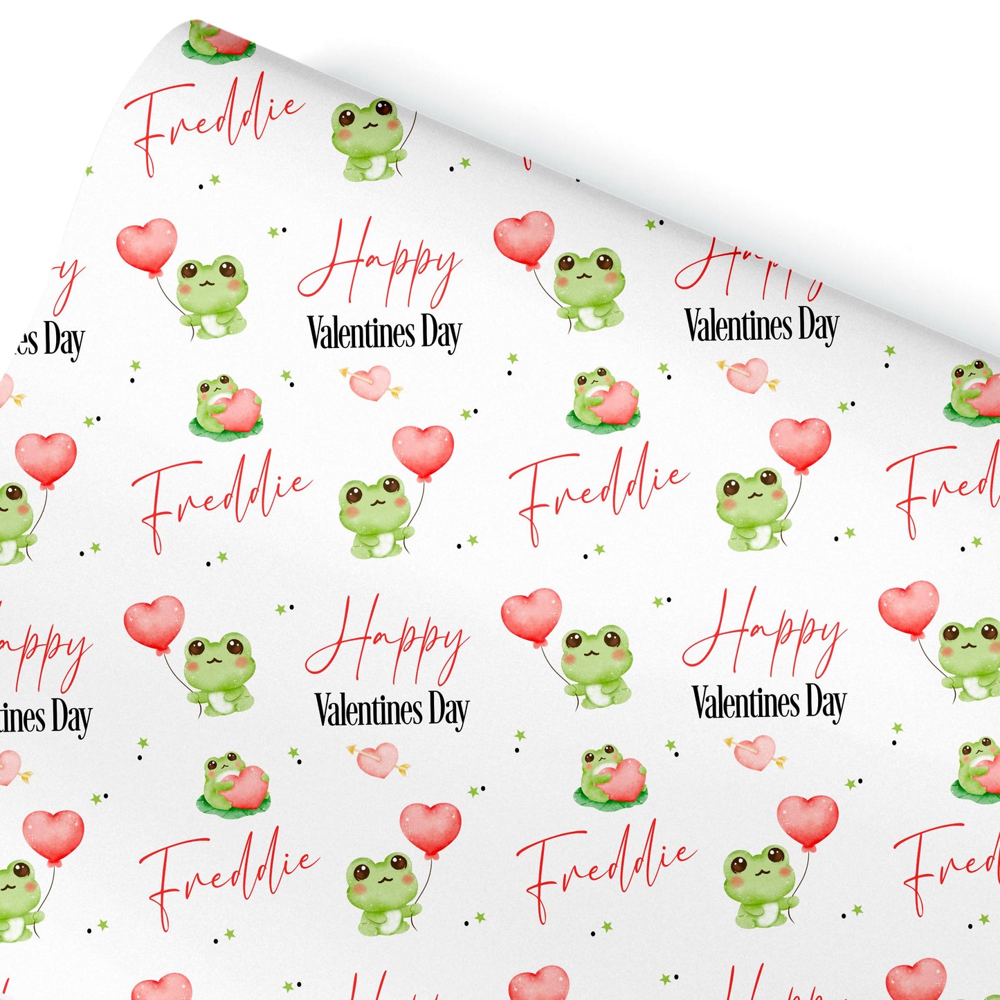 Personalised Valentine’s Wrapping Paper  Romantic Valentine Gift ,  Valentine Gift Wrap, Frog gift wrap