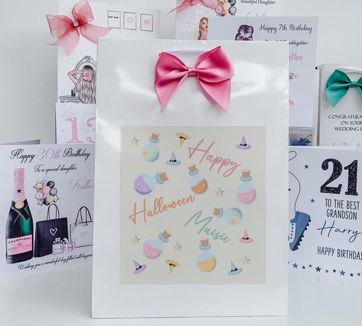 Personalised Halloween  Gift Bag Son Daughter Grandson Granddaughter Pastel Halloween